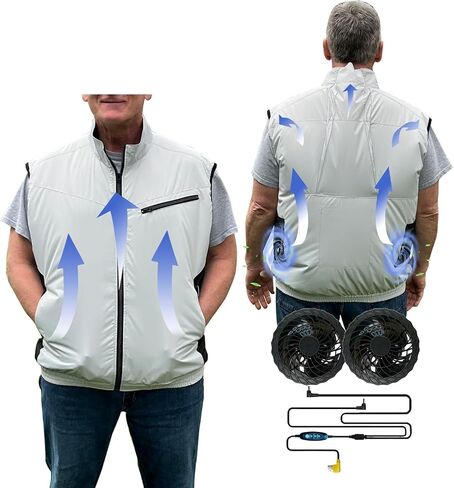 HNH Cooling Vest For Men and Women- Air Conditioning Fans, Heat Reducing Clothing, Unique Design Provides UV Protection in Saudi Arabia