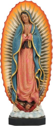 BC Catholic Our Lady of Guadalupe Figure, Carry Along, Religious Gift, 4.7 inch H, Handmade by Buildclassic in Saudi Arabia