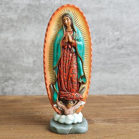 BC Catholic Our Lady of Guadalupe Figure, Carry Along, Religious Gift, 4.7 inch H, Handmade by Buildclassic in Saudi Arabia