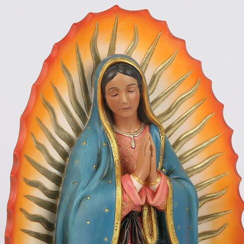BC Catholic Our Lady of Guadalupe Figure, Carry Along, Religious Gift, 4.7 inch H, Handmade by Buildclassic in Saudi Arabia