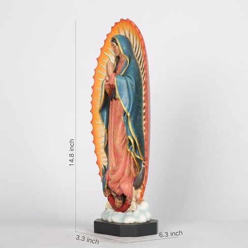 BC Catholic Our Lady of Guadalupe Figure, Carry Along, Religious Gift, 4.7 inch H, Handmade by Buildclassic in Saudi Arabia