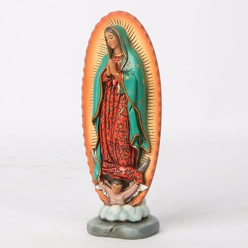BC Catholic Our Lady of Guadalupe Figure, Carry Along, Religious Gift, 4.7 inch H, Handmade by Buildclassic in Saudi Arabia