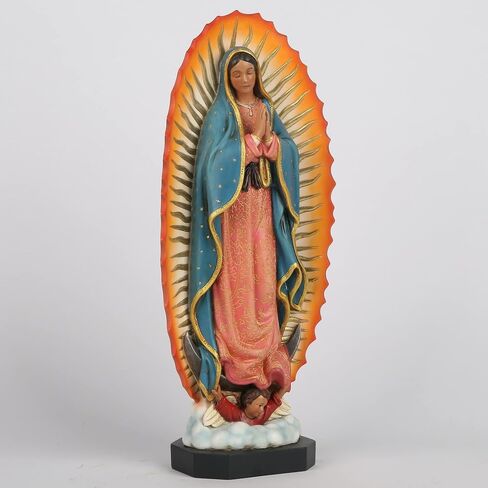 BC Catholic Our Lady of Guadalupe Figure, Carry Along, Religious Gift, 4.7 inch H, Handmade by Buildclassic in Saudi Arabia