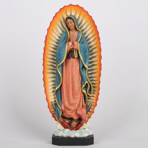 BC Catholic Our Lady of Guadalupe Figure, Carry Along, Religious Gift, 4.7 inch H, Handmade by Buildclassic in Saudi Arabia