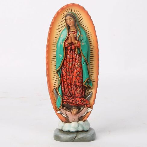 BC Catholic Our Lady of Guadalupe Figure, Carry Along, Religious Gift, 4.7 inch H, Handmade by Buildclassic in Saudi Arabia