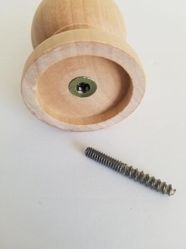 Wood Finial Screw in Riser Legs Dowel Finial Decorative Flagpole Topper Top Natural Wood Curtain Rod End Bed Post 4 1/2" Tall Ready to Paint or Stain in Saudi Arabia