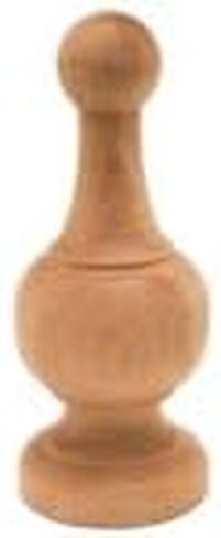 Wood Finial Screw in Riser Legs Dowel Finial Decorative Flagpole Topper Top Natural Wood Curtain Rod End Bed Post 4 1/2" Tall Ready to Paint or Stain in Saudi Arabia
