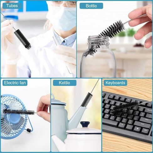 فرشاة طويلة بماصة، فرشاة تنظيف زجاجات المياه، منظف الأنابيب الزجاجية، مجموعة فرشاة تنظيف لتنظيف المعمل، قش الشرب، زجاجة النبيذ، الكوب، الأنابيب، لوحة المفاتيح، مجموعة من 10 قطع in Saudi Arabia