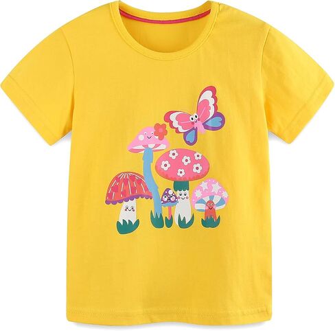 Toddler Girls Short Sleeve Cotton Graphic T-Shirt Tops Casual Clothes 3 Pack Size 2-7Y in Saudi Arabia