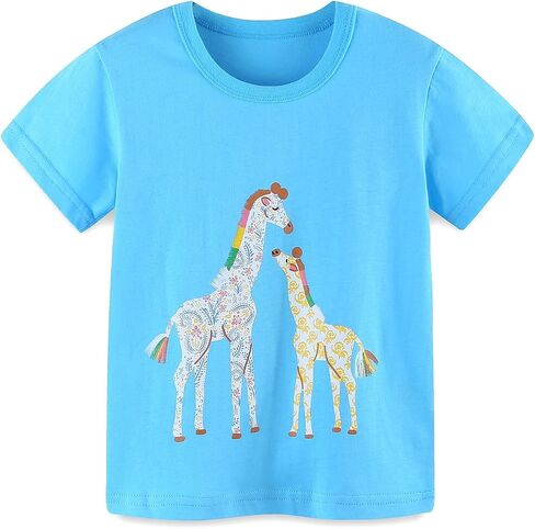 Toddler Girls Short Sleeve Cotton Graphic T-Shirt Tops Casual Clothes 3 Pack Size 2-7Y in Saudi Arabia