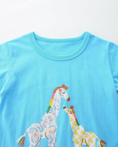 Toddler Girls Short Sleeve Cotton Graphic T-Shirt Tops Casual Clothes 3 Pack Size 2-7Y in Saudi Arabia