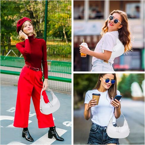 Crescent Shoulder Bag for Women -Trendy Y2K Small Shoulder bag Top Handle -PU Leather Hobo Handbags Underarm Bag in Saudi Arabia