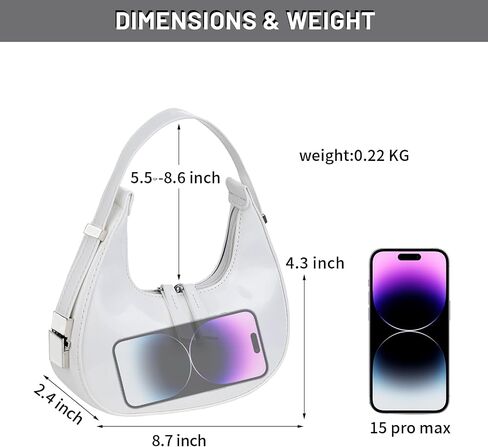 Crescent Shoulder Bag for Women -Trendy Y2K Small Shoulder bag Top Handle -PU Leather Hobo Handbags Underarm Bag in Saudi Arabia