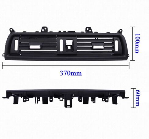 Dashboard Front Center AC Air Vent Grille Outlet Cover, Middle Air Conditioning Panel Trim Replacement, for BMW 5 Series F10 F11 F18 520i 523i 525i 528i 535i (Plain Black) in Kuwait