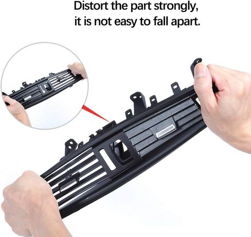 Dashboard Front Center AC Air Vent Grille Outlet Cover, Middle Air Conditioning Panel Trim Replacement, for BMW 5 Series F10 F11 F18 520i 523i 525i 528i 535i (Plain Black) in Kuwait