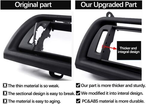 Dashboard Front Center AC Air Vent Grille Outlet Cover, Middle Air Conditioning Panel Trim Replacement, for BMW 5 Series F10 F11 F18 520i 523i 525i 528i 535i (Plain Black) in Kuwait