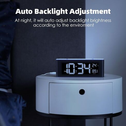 راديو منبه I·CODE، راديو AM/FM مع مؤقت تشغيل تلقائي، منبه مزدوج، قيلولة بعد الظهر، درجة الحرارة، إضاءة خافتة تلقائيًا، منبه عالٍ، شاشة كبيرة مع زر كبير، سهل الضبط in Kuwait