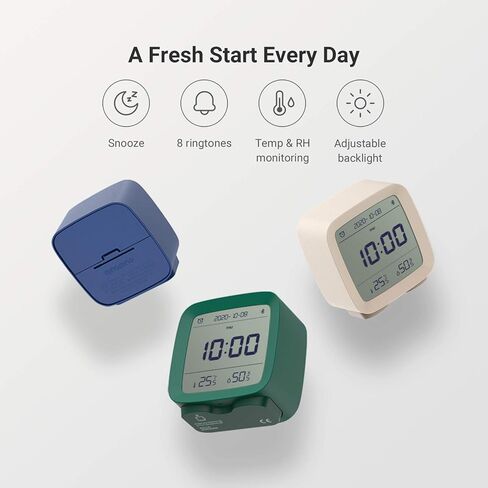 qingping Smart Bluetooth Digital Alarm Clock with Multiple Alarms, Battery Operated Small Alarm Clock with Temperature and Humidity Display for Bedroom, Easy Settings Through app in Kuwait
