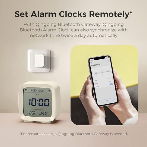 qingping Smart Bluetooth Digital Alarm Clock with Multiple Alarms, Battery Operated Small Alarm Clock with Temperature and Humidity Display for Bedroom, Easy Settings Through app in Kuwait
