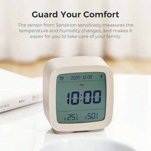 qingping Smart Bluetooth Digital Alarm Clock with Multiple Alarms, Battery Operated Small Alarm Clock with Temperature and Humidity Display for Bedroom, Easy Settings Through app in Kuwait