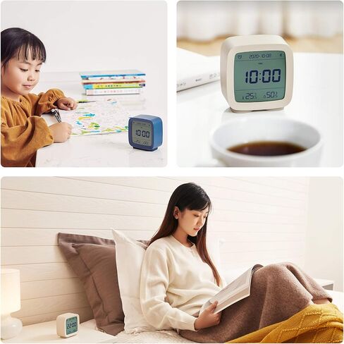 qingping Smart Bluetooth Digital Alarm Clock with Multiple Alarms, Battery Operated Small Alarm Clock with Temperature and Humidity Display for Bedroom, Easy Settings Through app in Kuwait