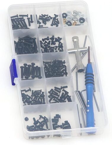 RC Car Screws Kit, WLtoys 144001 124018 124019 RC Car Upgrade Parts M2 M2.5 M3 Screw Fastener Kit Cross Sleeve Allen Wrench Swing Arm Pin Screws(Black) in Saudi Arabia