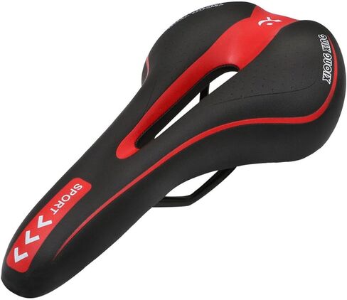 VICASKY Bike Saddle Mountain Professional Road MTB Comfort Soft Cycling Cushion Pad for Womens Men (Black Red in Saudi Arabia