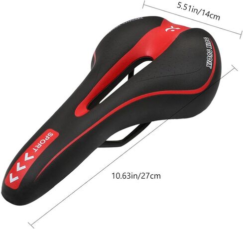 VICASKY Bike Saddle Mountain Professional Road MTB Comfort Soft Cycling Cushion Pad for Womens Men (Black Red in Saudi Arabia