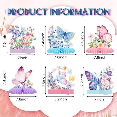 18 Pcs Butterfly Honeycomb Centerpieces for Tables Butterfily Birthday Party Decorations Butterfly Honeycomb Table Centerpiece Butterfly Theme Party Supplies for Birthday Baby Shower Party Decor in Saudi Arabia
