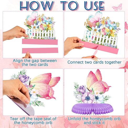 18 Pcs Butterfly Honeycomb Centerpieces for Tables Butterfily Birthday Party Decorations Butterfly Honeycomb Table Centerpiece Butterfly Theme Party Supplies for Birthday Baby Shower Party Decor in Saudi Arabia