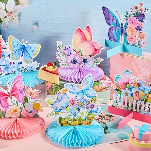 18 Pcs Butterfly Honeycomb Centerpieces for Tables Butterfily Birthday Party Decorations Butterfly Honeycomb Table Centerpiece Butterfly Theme Party Supplies for Birthday Baby Shower Party Decor in Saudi Arabia