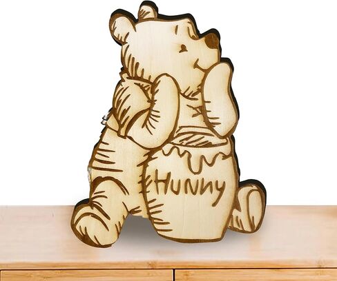 قطع مركزية خشبية من ويني للطاولات على شكل بوه، قطع على شكل هوني، وعاء الدب، ديكور كلاسيكي، علامة خشبية لتزيين غرفة الأطفال in Kuwait