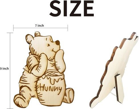 قطع مركزية خشبية من ويني للطاولات على شكل بوه، قطع على شكل هوني، وعاء الدب، ديكور كلاسيكي، علامة خشبية لتزيين غرفة الأطفال in Kuwait