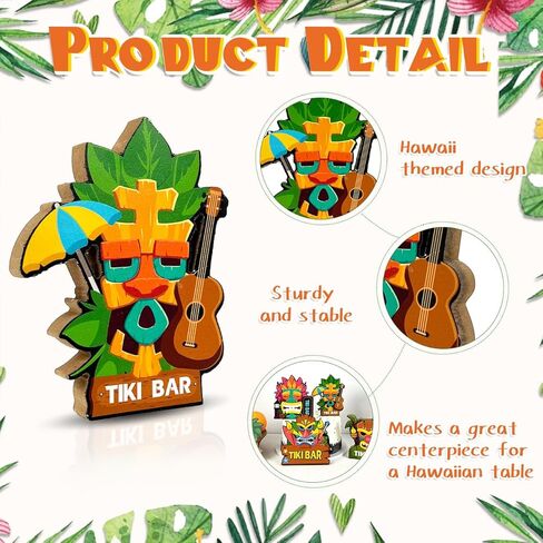 6 قطع من زخارف حفلات تيكي بار قطع مركزية مزدوجة الجوانب وديكورات حفلات لوا الخشبية لافتة خشبية بطابع هاواي وديكورات صينية متدرجة لبيت المزرعة وحفلة الترحيب بالمنزل الجديد in Kuwait