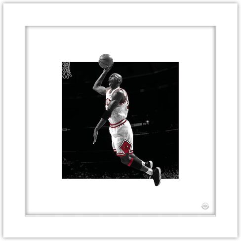 Trends International Gallery Pops Michael Jordan - Poster Dunk Color Pop Wall Art, Black Framed Version, 12" x 12" in Saudi Arabia