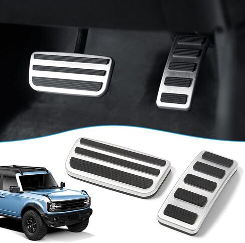 غطاء دواسة الفرامل والغاز من astree متوافق مع 2020 2021 2022 Ford Bronco 2/4 ملحقات الباب من سبائك الألومنيوم المضادة للانزلاق استبدال وسادات لوحة التسريع in Saudi Arabia