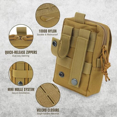 التكتيكية مول EDC الحقيبة، الهاتف المحمول الحقيبة حامل الخصر أكياس صغيرة فائدة الحقيبة حزام الحقائب، التكتيكية مول الحقيبة حقيبة الخصر العسكرية للرياضة في الهواء الطلق، والسفر، والصيد، وصيد الأسماك in Kuwait