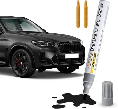 طلاء أسود لامع للسيارات من Ouzorp، طلاء أسود لامع لإصلاح الخدوش التلقائي، قلم طلاء السيارة باللون الأسود in Kuwait