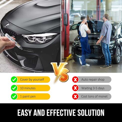 طلاء أسود لامع للسيارات من Ouzorp، طلاء أسود لامع لإصلاح الخدوش التلقائي، قلم طلاء السيارة باللون الأسود in Kuwait