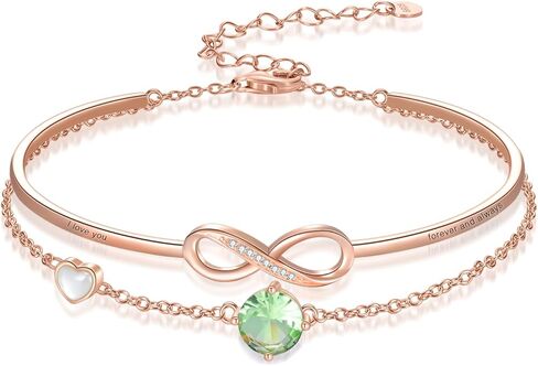 سوار انفينيتي 925 من الفضة الاسترليني جوهرة الميلاد الطبقات سوار إنفينيتي مجوهرات هدية للنساء in Kuwait