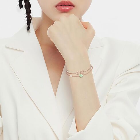 سوار انفينيتي 925 من الفضة الاسترليني جوهرة الميلاد الطبقات سوار إنفينيتي مجوهرات هدية للنساء in Kuwait