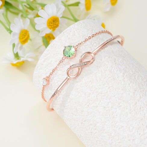 سوار انفينيتي 925 من الفضة الاسترليني جوهرة الميلاد الطبقات سوار إنفينيتي مجوهرات هدية للنساء in Kuwait