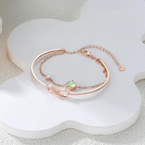 سوار انفينيتي 925 من الفضة الاسترليني جوهرة الميلاد الطبقات سوار إنفينيتي مجوهرات هدية للنساء in Kuwait