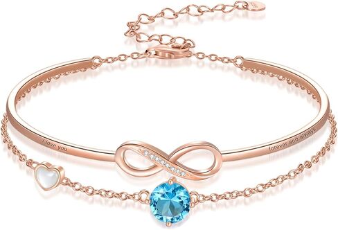 سوار انفينيتي 925 من الفضة الاسترليني جوهرة الميلاد الطبقات سوار إنفينيتي مجوهرات هدية للنساء in Kuwait