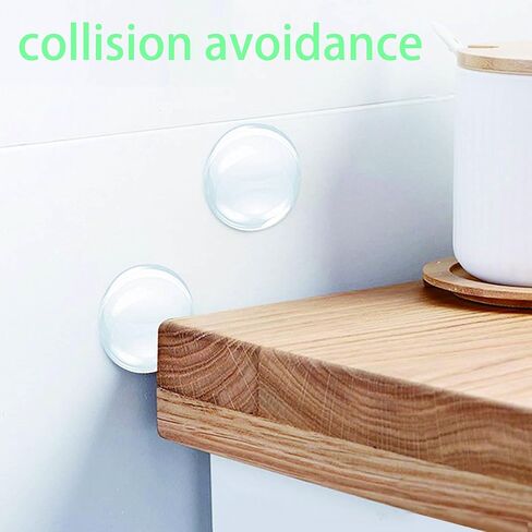 أقوى جدار مقبض الباب سدادة مقبض مطاطي شفاف مستدير جدار درع وسادة الحرس الباب الوفير جدار حامي كاتم الصوت (6 قطعة) in Kuwait