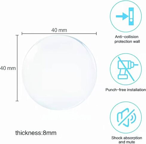 أقوى جدار مقبض الباب سدادة مقبض مطاطي شفاف مستدير جدار درع وسادة الحرس الباب الوفير جدار حامي كاتم الصوت (6 قطعة) in Kuwait