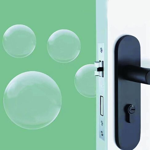 أقوى جدار مقبض الباب سدادة مقبض مطاطي شفاف مستدير جدار درع وسادة الحرس الباب الوفير جدار حامي كاتم الصوت (6 قطعة) in Kuwait