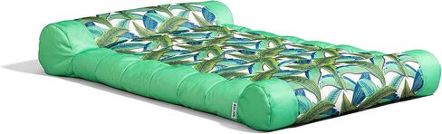 Big Joe Kona Hammock No Inflation Needed Pool Lounger with Headrest, Tropical Hibiscus Aqua Double Sided Mesh in Saudi Arabia