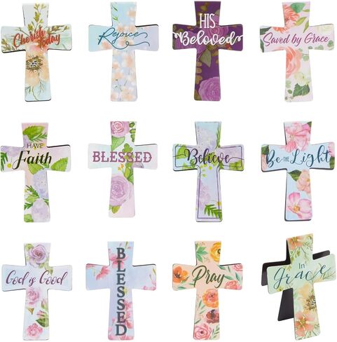 24 Pack of Christian Magnetic Bookmarks, Floral Cross Bookmarks, Religious Magnet Book Page Markers for Daily Motivation, Inspiration, Encouragement (12 Designs) in Saudi Arabia