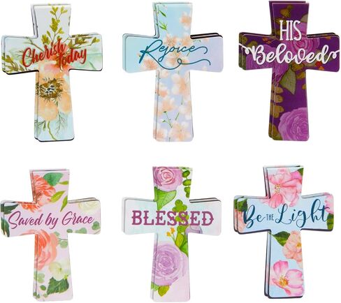 24 Pack of Christian Magnetic Bookmarks, Floral Cross Bookmarks, Religious Magnet Book Page Markers for Daily Motivation, Inspiration, Encouragement (12 Designs) in Saudi Arabia
